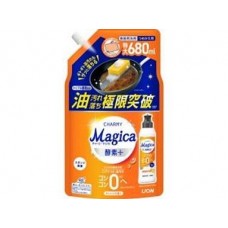 獅王 CHARMY Magica 酵素+除菌濃縮去油污洗潔精 特大補充裝 680ml 清新橙香 162-1519